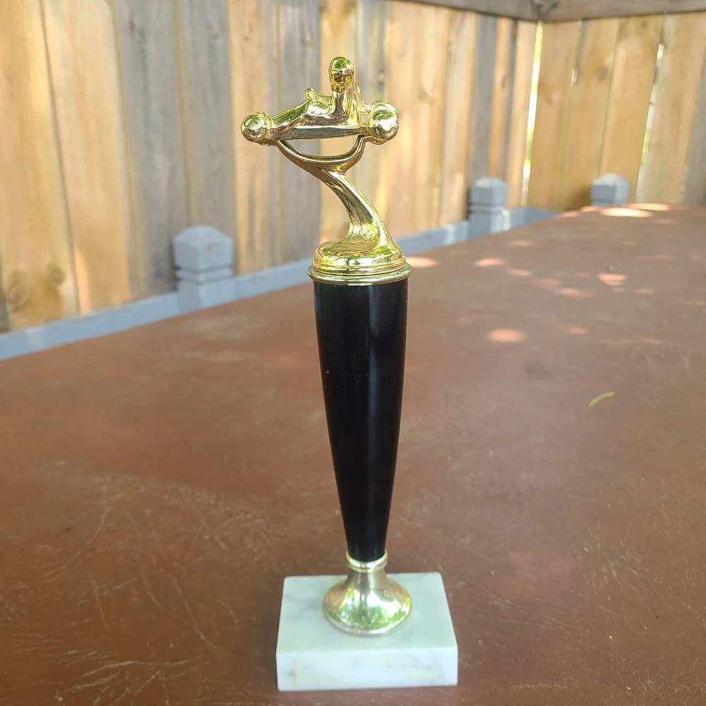 Vintage‎ Gold and Black Trophy with Marble Base